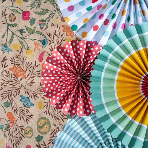 Set of 8 Assorted Pastel Concertina Paper Fan Hanging Decorations