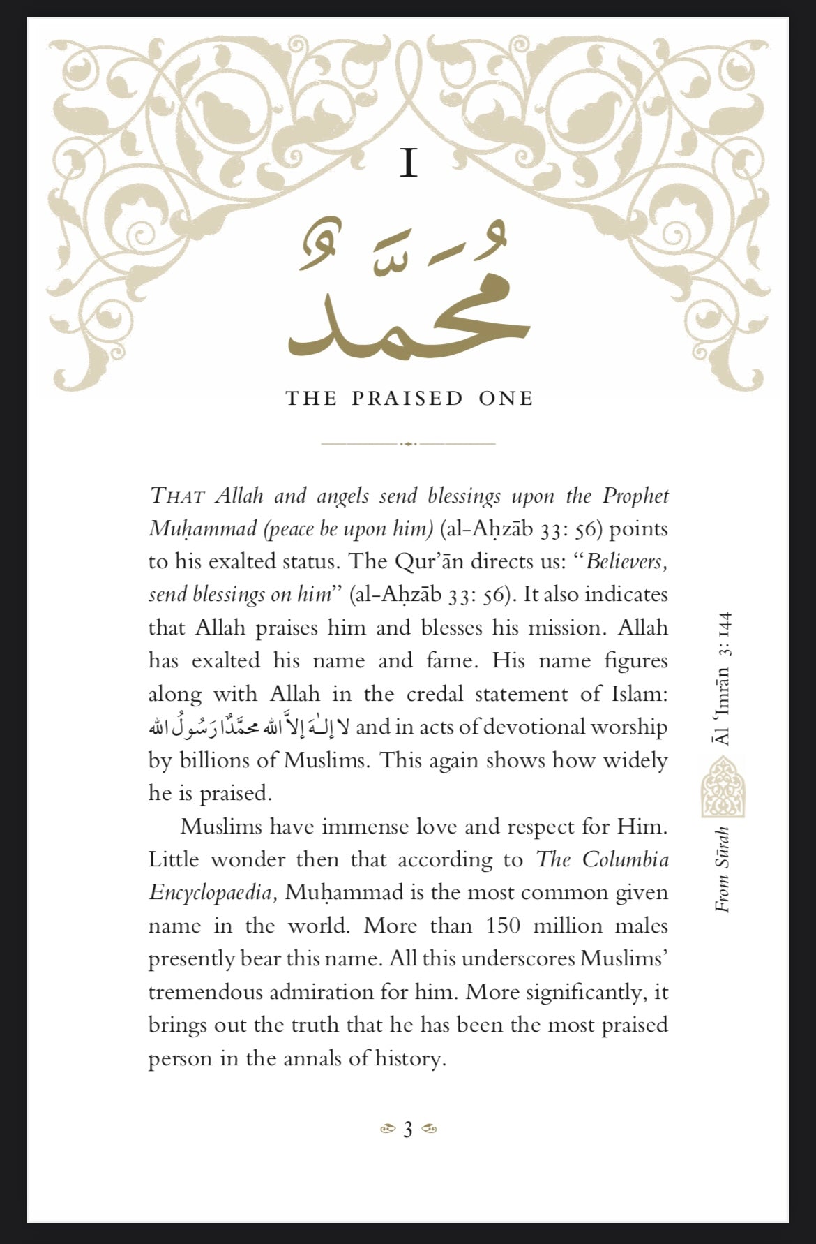 BLESSED NAMES AND CHARACTERISTICS OF PROPHET MUHAMMAD