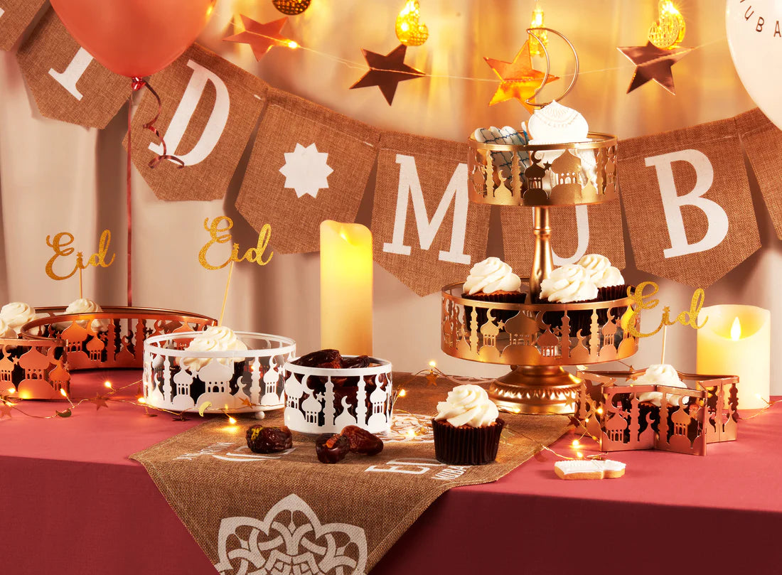 Copper/Bronze Metal Eid/Ramadan Moon & Star Food Serving Tins