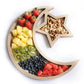 Rustic Plain Wooden Crescent Moon & Star Eid/Ramadan Food Serving Tray